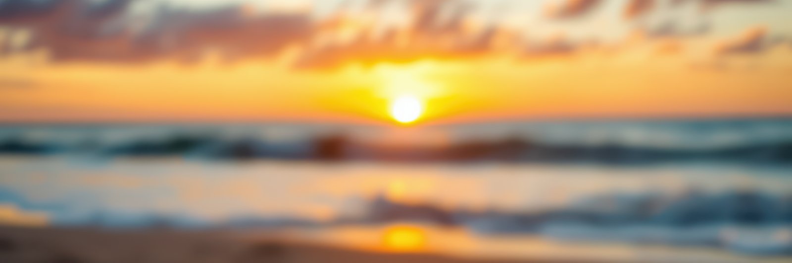 Sunset over the ocean waves highlights the beauty of nature at the beach during evening hours